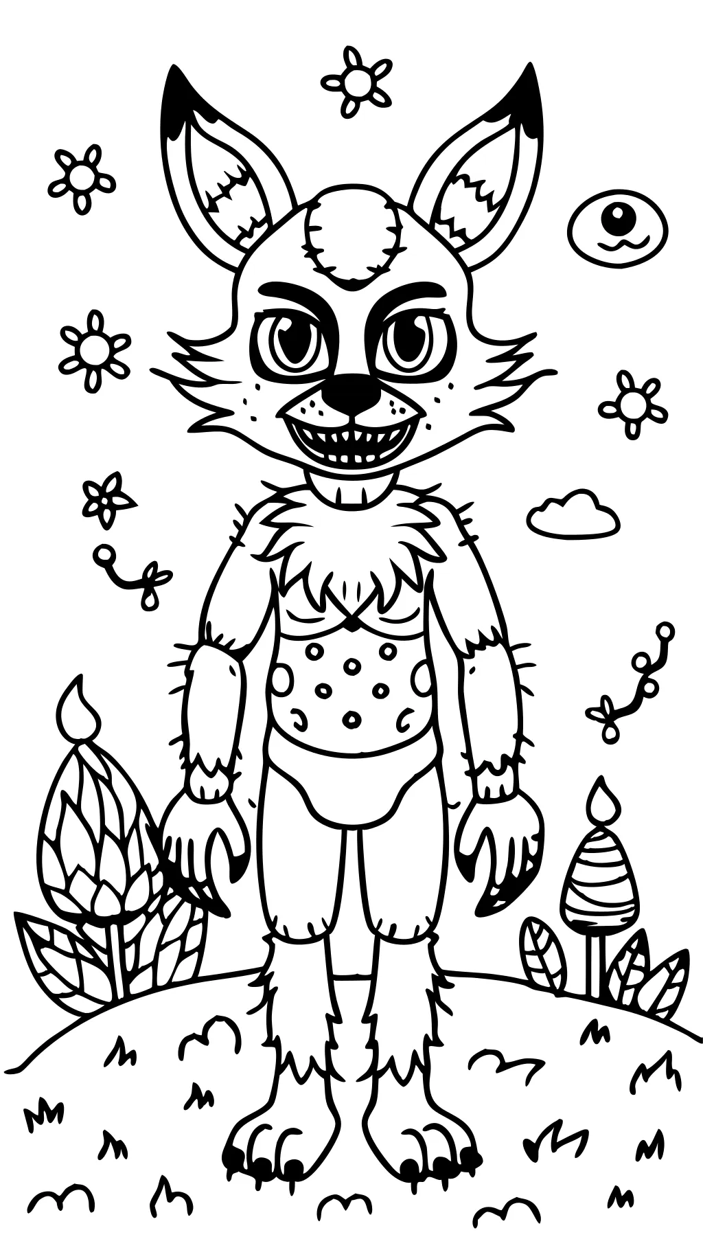 coloriage foxy flétri